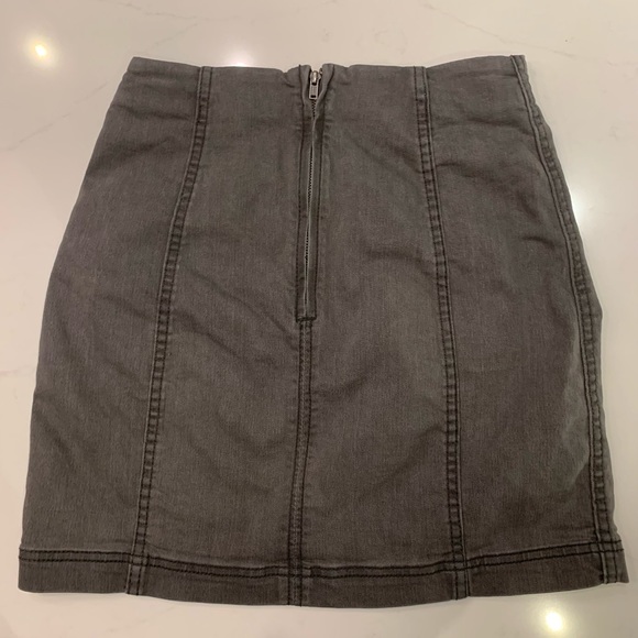 Free People Modern Femme Denim Mini Gray - Picture 3 of 4